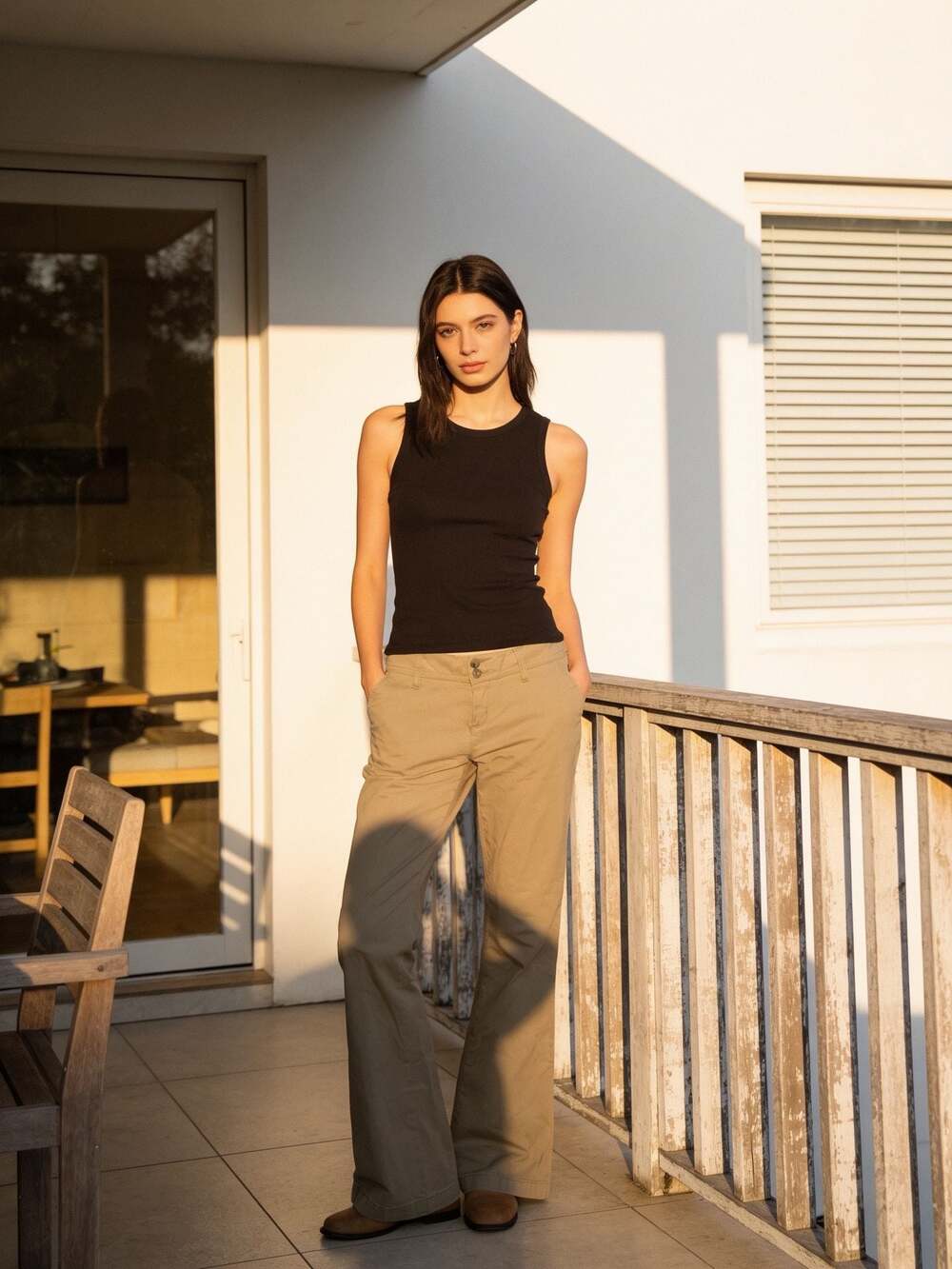 Arizona Jean Co. Women's Khaki Low-Rise Wide-Leg Pants